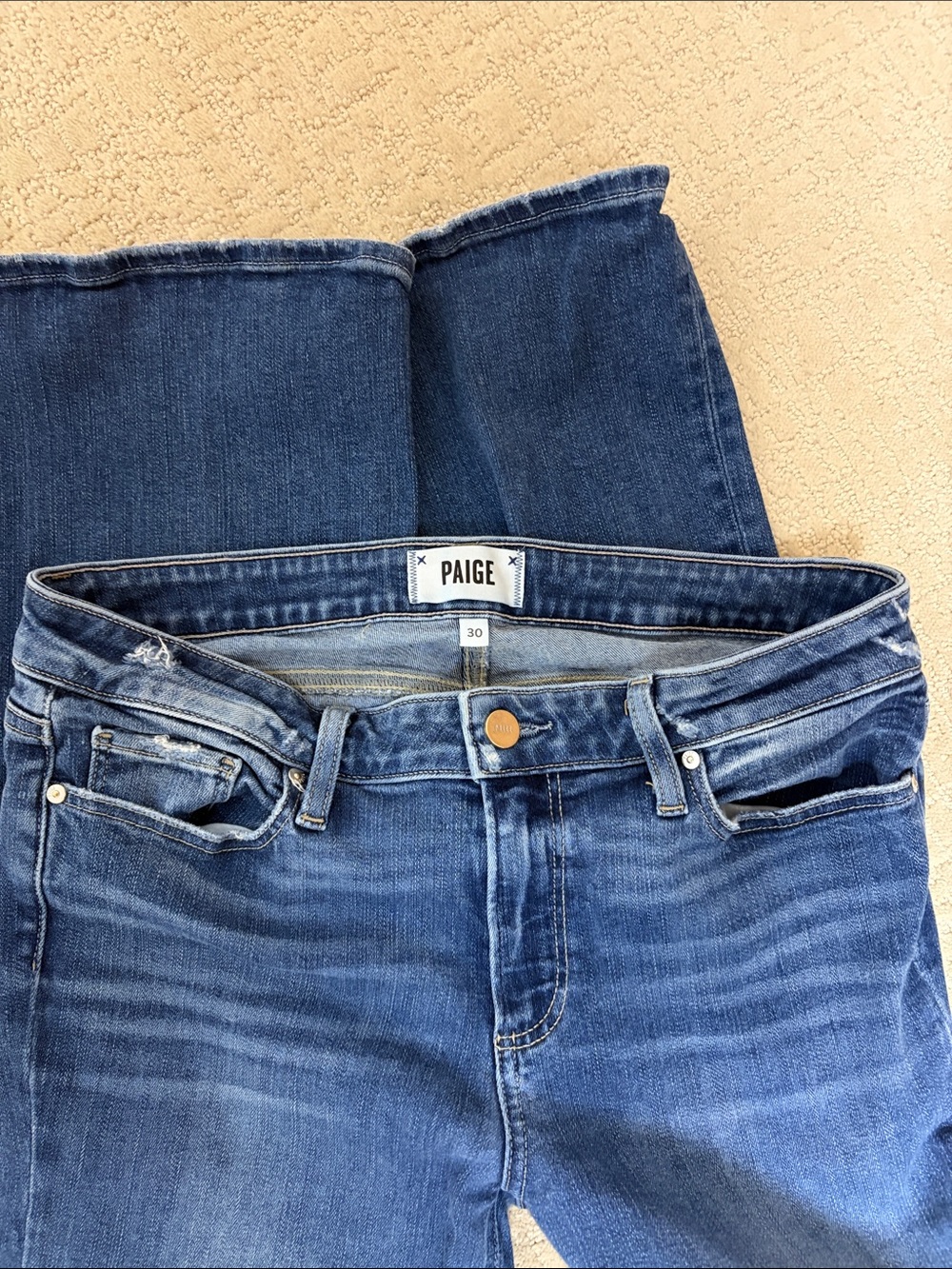Paige Women's manhattan Classic Blue Denim Jeans size 30 - Picture 3 of 4
